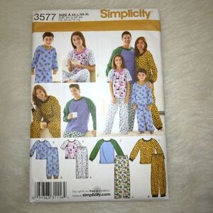 SIMPLICITY 3577 child, teen & adult Pajamas Lounge wear